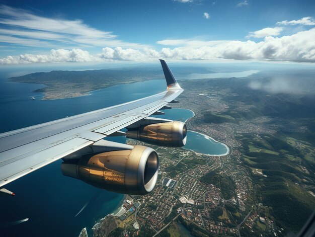 volo aereo passeggeri ala di aereo IA generativa