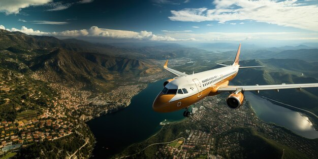 volo aereo passeggeri ala di aereo IA generativa