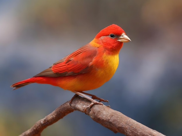 Volo del canarino rosso Serinus canaria