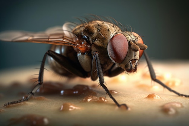 Volo sporco da vicino sul cibo