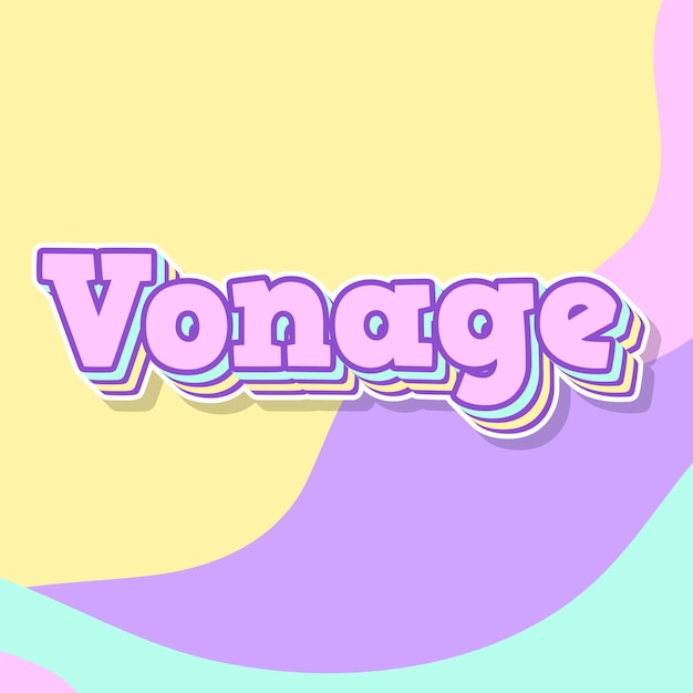 Vonage tipografia 3d design testo carino parola cool foto di sfondo jpg