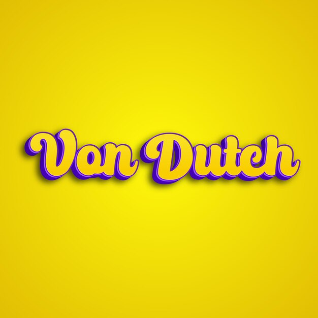 VonDutch tipografia 3d design giallo rosa bianco sfondo foto jpg