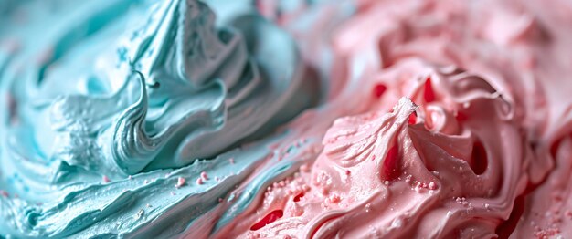 Vortici colorati di gelati rosa e blu