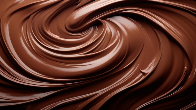 Vortici di crema di cioccolato come sfondo Cioccolato caldo