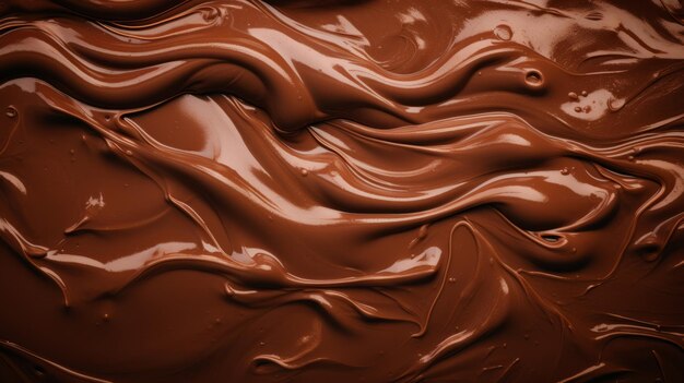 Vortici di crema di cioccolato come sfondo Cioccolato caldo