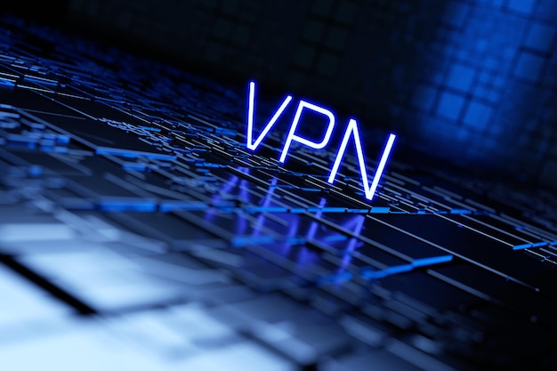 Vpn sicurezza della rete internet privacy crittografia concetto d rendering