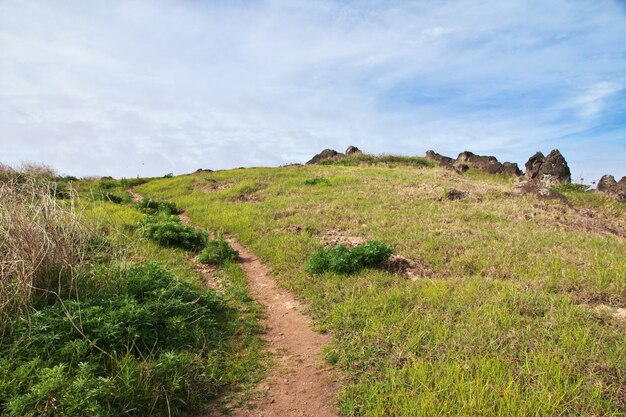 Vulcano di Rano Kau in Rapa Nui, isola di pasqua, Cile