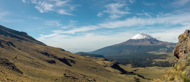 Vulcano panoramico popocatepetl in Messico