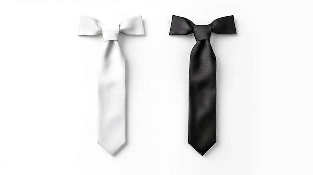 Vuoto cravatta bianca e nera per mock up design isolato Ai generativa