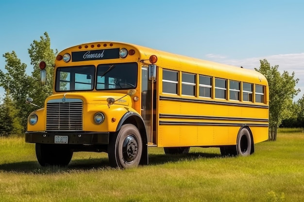 vuoto Old Yellow School Bus fotografia professionale ai generato