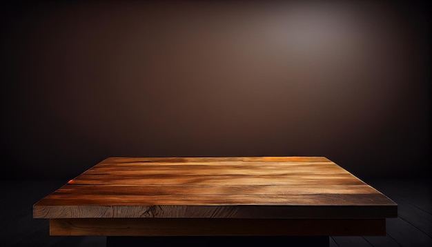 Vuoto prodotto da tavolo in legno display vetrina addio al celibato AI generato