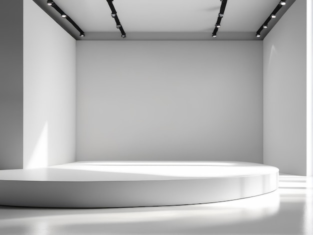 Vuoto sfondo bianco moderno palcoscenico per l'inserimento di prodotti