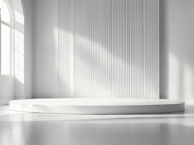 Vuoto sfondo bianco moderno palcoscenico per l'inserimento di prodotti