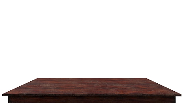 Vuoto vista frontale da tavolo in legno scuro per l'esposizione di prodotti alimentari