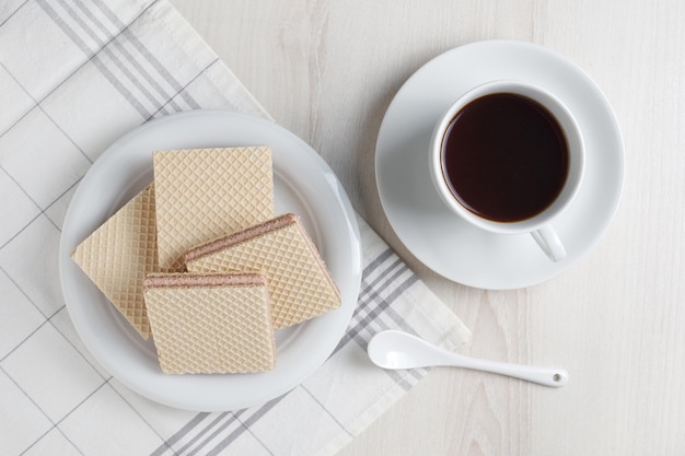 Wafer con ripieno e caffè