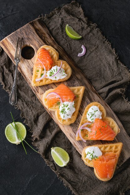 Wafer con salmone salato