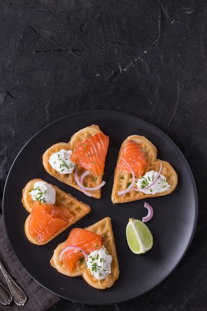 Wafer con salmone salato