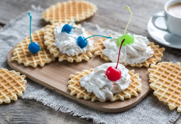 Waffle belgi con panna montata