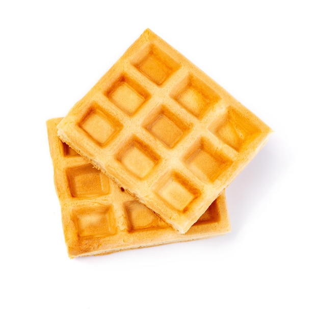 Waffle belgi isolati su sfondo bianco