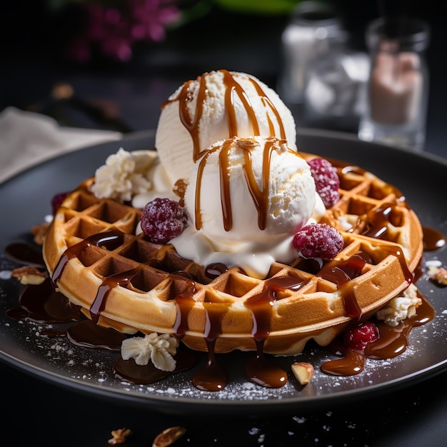 Waffle con gelato