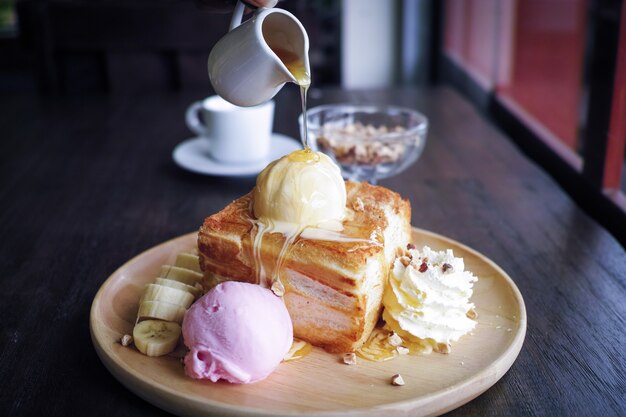 waffle con gelato