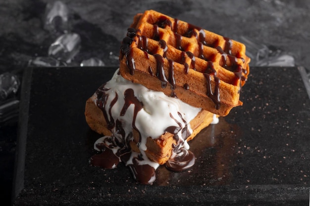 Waffle con gelato