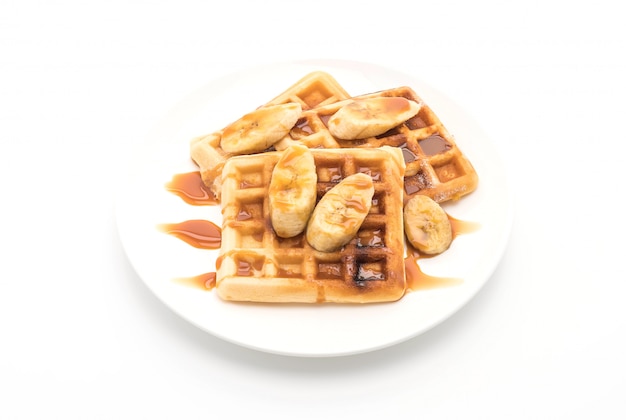 waffle di banana con caramello