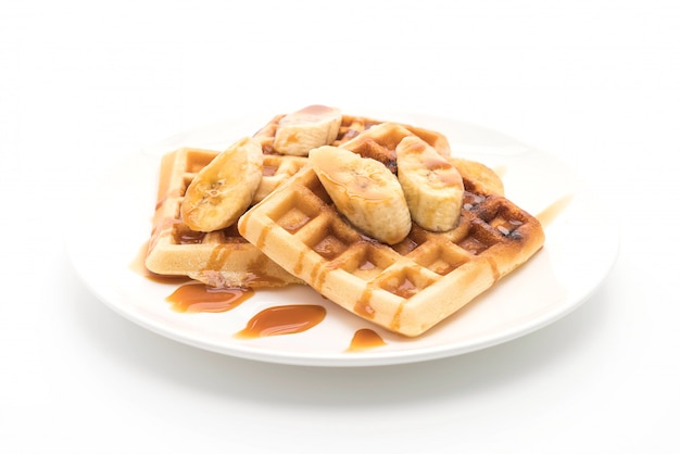 waffle di banana con caramello