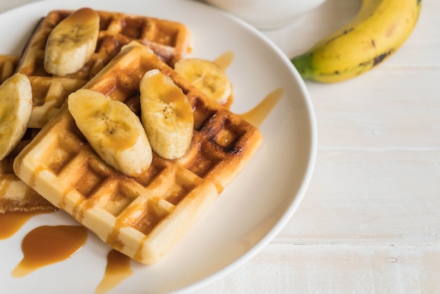 waffle di banana con caramello