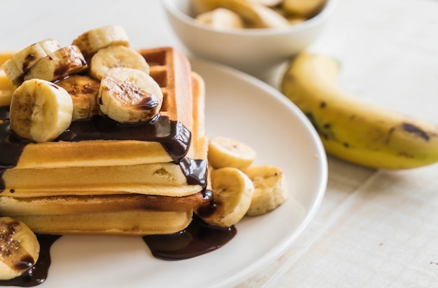 waffle di banana con cioccolato