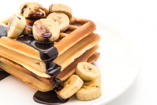 waffle di banana con cioccolato