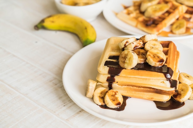 waffle di banana con cioccolato