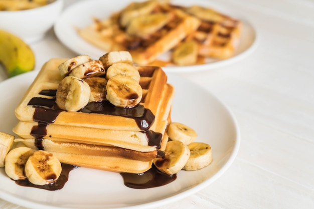 waffle di banana con cioccolato