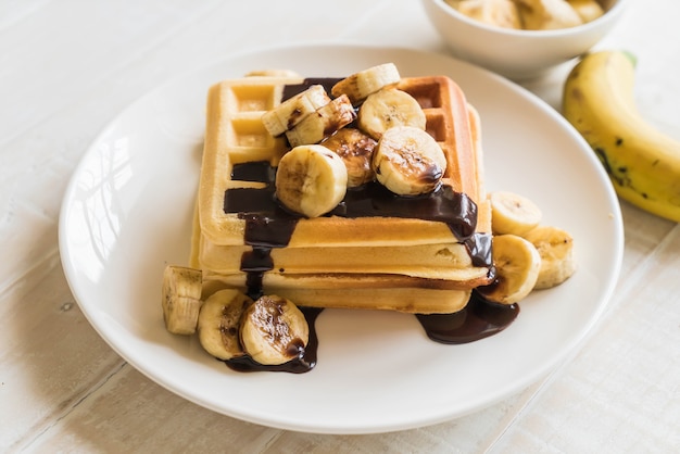 waffle di banana con cioccolato