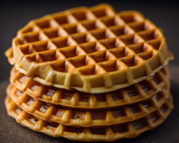 waffle impilati uno sopra l'altro e uno è waffle