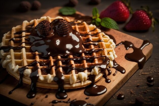 waffle ricoperti di cioccolato da morire