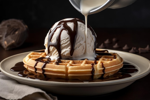 Waffle scoop gelato alla vaniglia Genera Ai