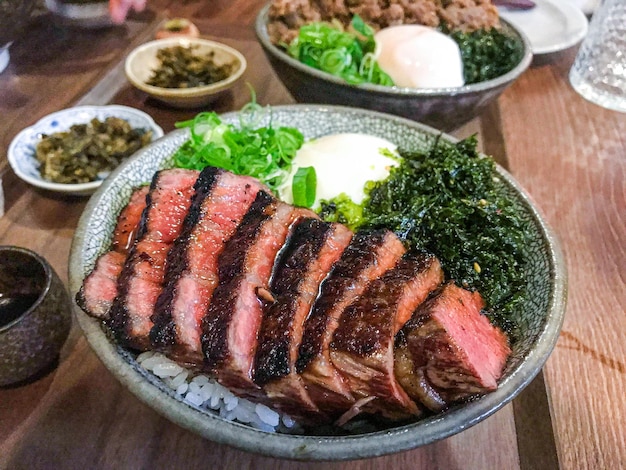 Wagyu steak plating