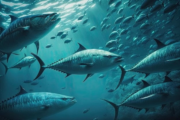 Wahoo Fish Underwater Lush Nature di Generative AI