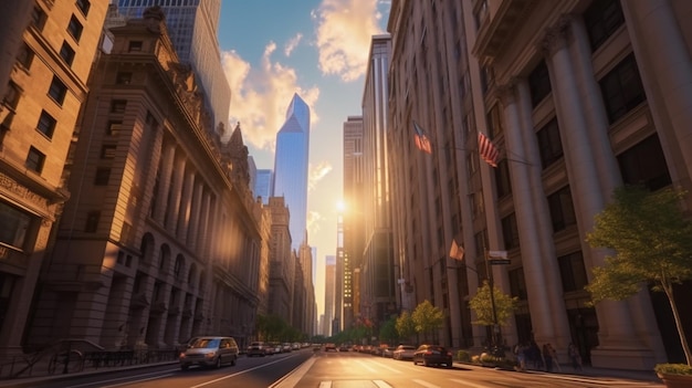 Wall Street a Lower Manhattan Network City USA Generativo Ai