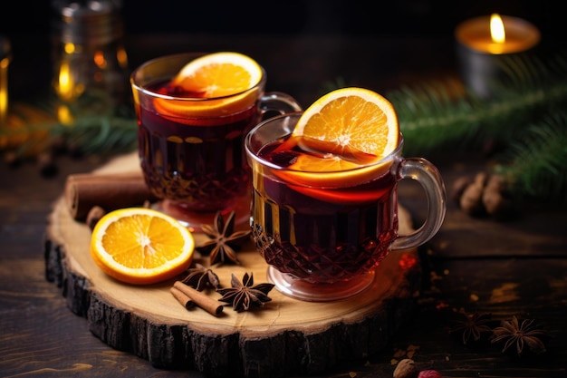 Warm Mulled Wine Orange Generate Ai