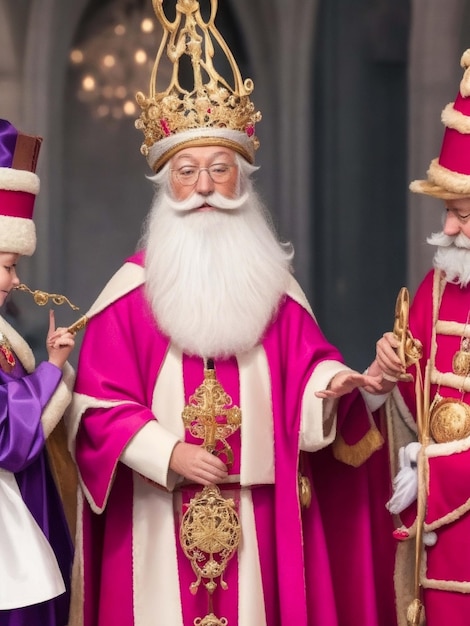 Wassenaar Paesi Bassi 23 novembre 2014 L'arrivo di Sint Nicolaas, il vescovo di Myra, a