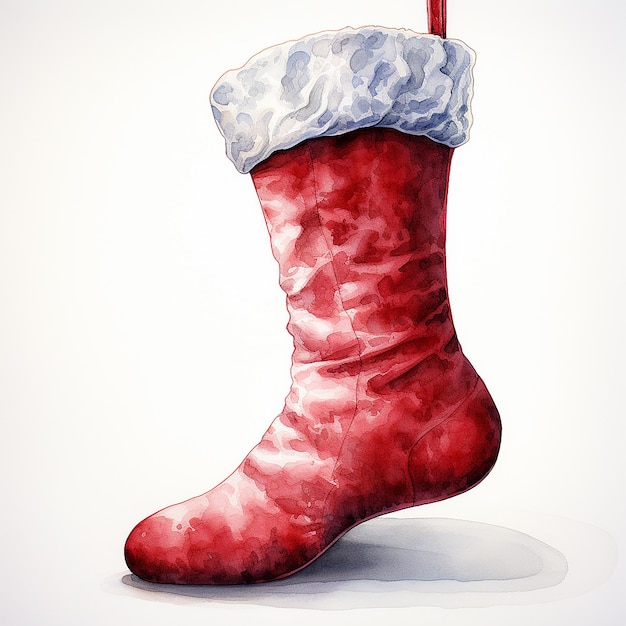 Watercolour_Illustration_of_a_Christmas_Stocking_isolate