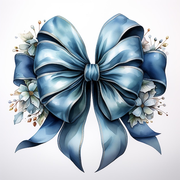 Watercolour_Illustration_of_a_Festive_Bow_isolated_white