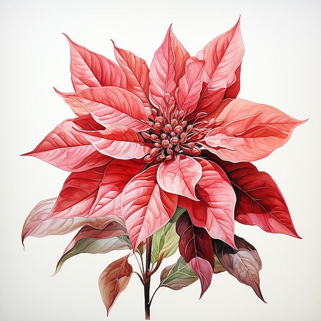 Watercolour_Illustration_of_a_Poinsettia_Flower_isolated