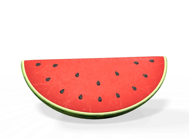 watermelon slice isolated on a white background 3d-rendering.