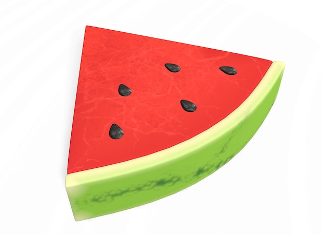 watermelon slice isolated on a white background 3d-rendering.