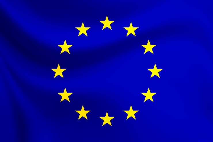 Foto waver della bandiera dell'unione europea