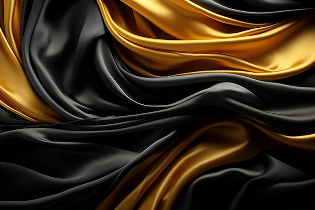 Wavy Gold Fabric in Da Influenced Design Generative AI