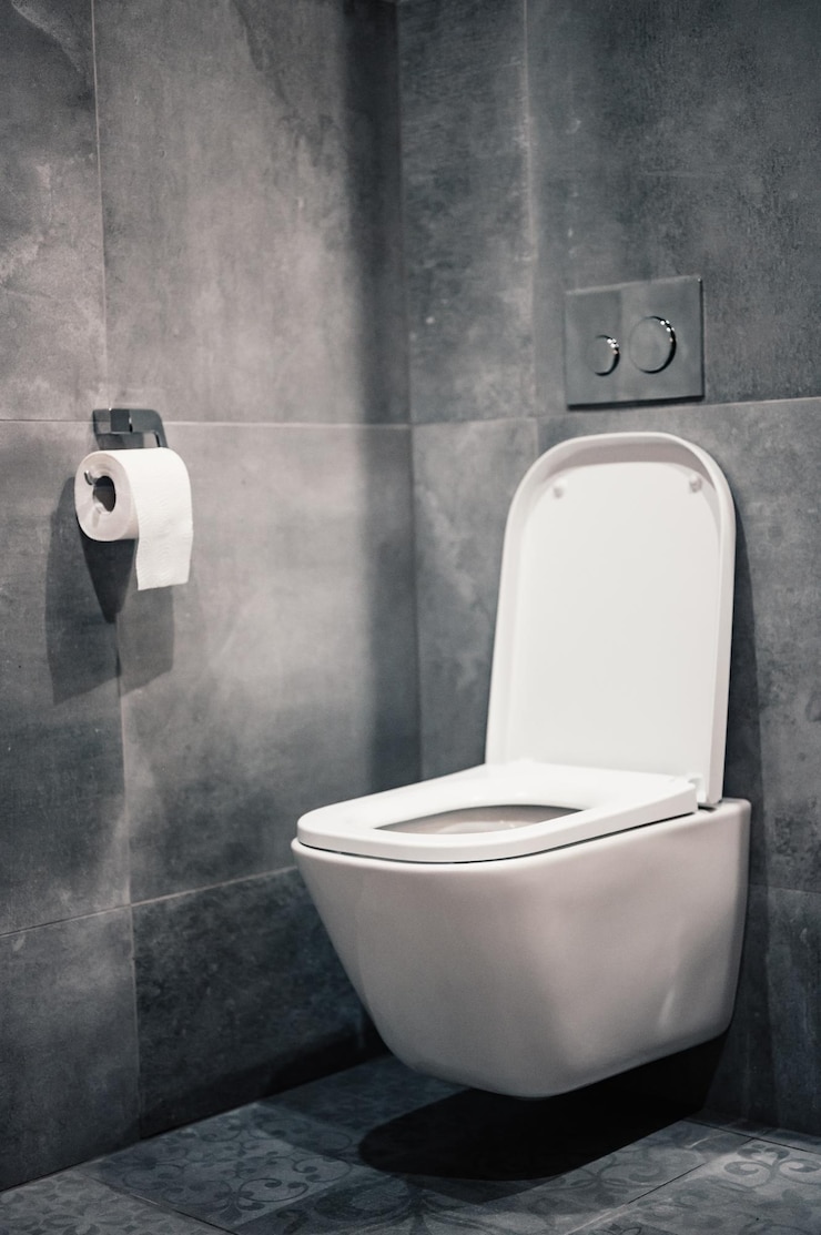 Foto wc bianco in bagno casa moderna e pulita concetto di igiene